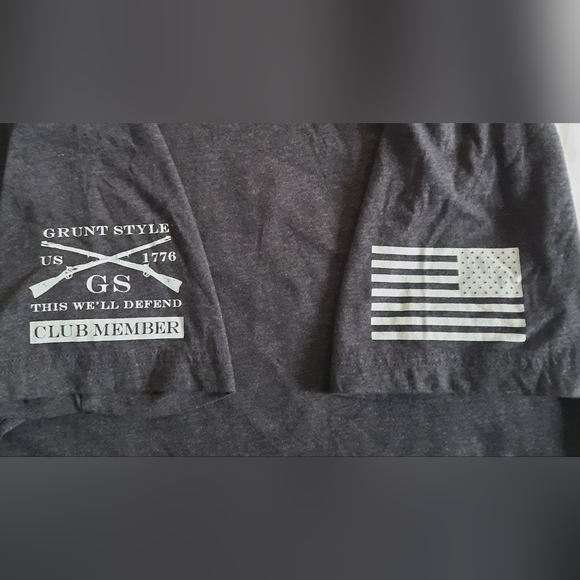 This We'll Defend, Grunt Style Tag, Men's Gray T-Shirt Size L - Picture 8 of 8